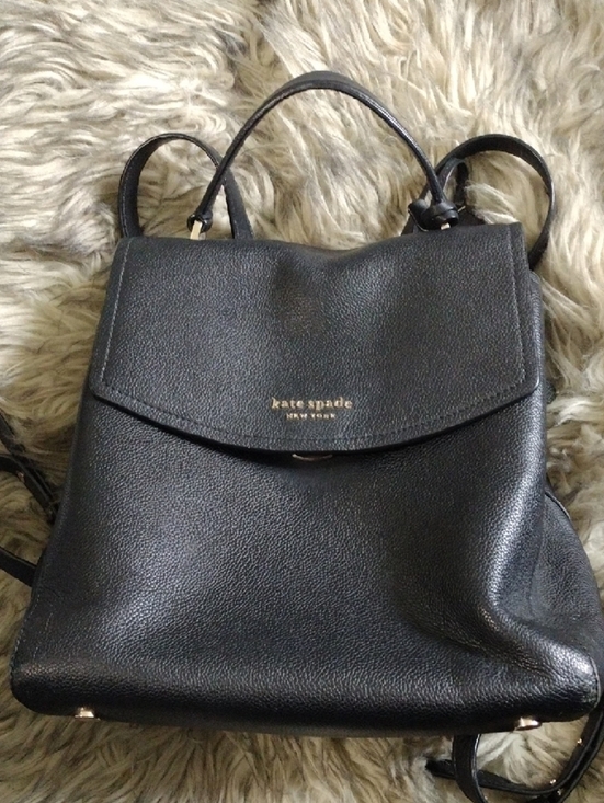 kate spade Black Leather Thompson Medium Backpack main image 7